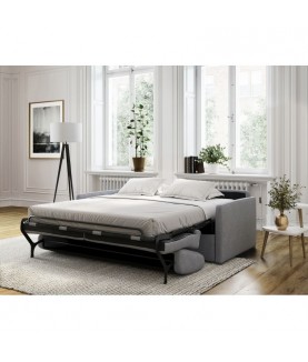 Canapé convertible système couchage express 3 places en tissu