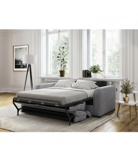 Canapé convertible système couchage express 3 places en tissu
