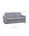 Canapé convertible système couchage express 3 places en tissu