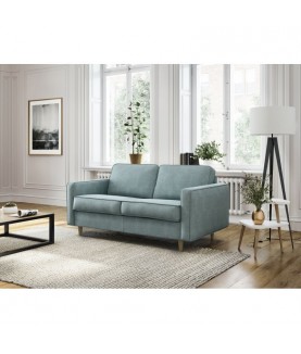Canapé convertible système couchage express 3 places scandinave en tissu