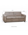 Lorenzo - Canapé convertible système couchage express 3 places en tissu
