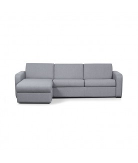 LORENZO - Canapé d'angle convertible système couchage express 3 places en tissu