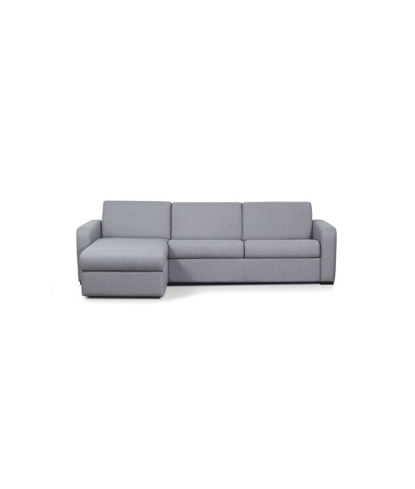 LORENZO - Canapé d'angle convertible système couchage express 3 places en tissu