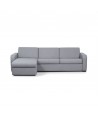 LORENZO - Canapé d'angle convertible système couchage express 3 places en tissu