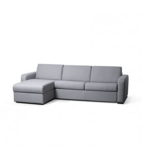 LORENZO - Canapé d'angle convertible système couchage express 3 places en tissu