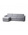 LORENZO - Canapé d'angle convertible système couchage express 3 places en tissu