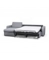 LORENZO - Canapé d'angle convertible système couchage express 3 places en tissu