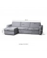 LORENZO - Canapé d'angle convertible système couchage express 3 places en tissu