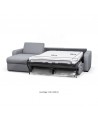 LORENZO - Canapé d'angle convertible système couchage express 3 places en tissu
