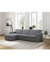 LORENZO - Canapé d'angle convertible système couchage express 3 places en tissu