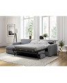 LORENZO - Canapé d'angle convertible système couchage express 3 places en tissu