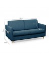 TALY - Canapé couchage rapide en tissu 3 places Mobilier du Jour
