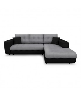 CECILIA - Canapé d'angle convertible 4 places en simili et microfibre