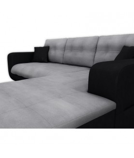 CECILIA - Canapé d'angle convertible 4 places en simili et microfibre