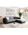 CECILIA - Canapé d'angle convertible 4 places en simili et microfibre