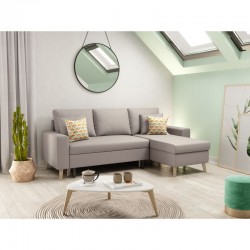 ATIK - Canapé d'angle scandinave réversible convertible avec coffre