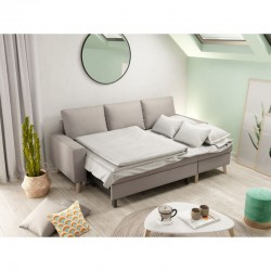 ATIK - Canapé d'angle scandinave réversible convertible avec coffre