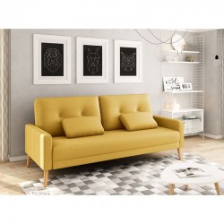 TAL - Canapé droit 3 places scandinave convertible en tissu Mobilier du Jour