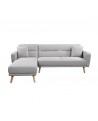 ZORI - Canapé d'angle réversible convertible et pieds bois Mobilier du Jour