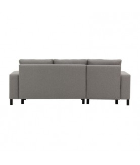 Lydia - Canapé d'angle réversible, convertible en tissu et pieds bois noir avec coffre - Mobilier du Jour