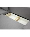 Lydia - Canapé d'angle réversible, convertible en tissu et pieds bois noir avec coffre - Mobilier du Jour