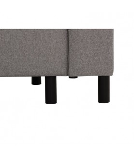 Lydia - Canapé d'angle réversible, convertible en tissu et pieds bois noir avec coffre - Mobilier du Jour