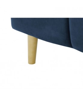 RAPHA - Canapé d'angle réversible, convertible en velours et pieds bois clair avec coffre - Mobiler du Jour