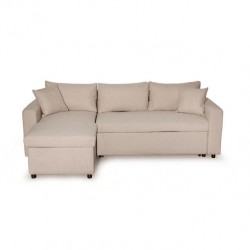 Canapé d'angle réversible, convertible en tissu avec coffre de rangement  - Mobiler du Jour