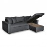 Canapé d'angle réversible, convertible en tissu avec coffre de rangement  - Mobiler du Jour