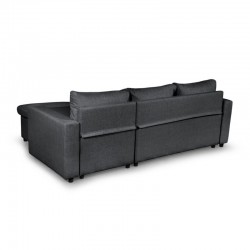 Canapé d'angle réversible, convertible en tissu avec coffre de rangement  - Mobiler du Jour