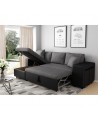 MARIA PLUS - Canapé d'angle réversible convertible avec coffre et 2 poufs en microfibre et simili - Mobilier du Jour