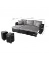 Laurence - Canapé d'angle réversible, convertible avec coffre de rangement et 2 poufs en microfibre et simili - Mobilier du Jour
