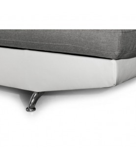 RIO - Canapé d'angle convertible 5 places avec coffre de rangement en tissu et simili - Mobilier du Jour