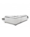 RIO - Canapé d'angle convertible 5 places avec coffre de rangement en tissu et simili - Mobilier du Jour