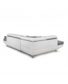 RIO - Canapé d'angle convertible 5 places avec coffre de rangement en tissu et simili - Mobilier du Jour