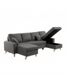 ARTIKOU - Canapé panoramique scandinave convertible avec 2 coffres en tissu déperlant - Mobilier du Jour
