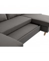 ARTIKOU - Canapé panoramique scandinave convertible avec 2 coffres en tissu déperlant - Mobilier du Jour