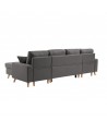 ARTIKOU - Canapé panoramique scandinave convertible avec 2 coffres en tissu déperlant - Mobilier du Jour