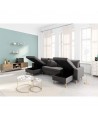ARTIKOU - Canapé panoramique scandinave convertible avec 2 coffres en tissu déperlant - Mobilier du Jour