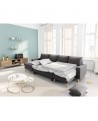 ARTIKOU - Canapé panoramique scandinave convertible avec 2 coffres en tissu déperlant - Mobilier du Jour