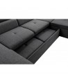 FLORENCIA - Canapé panoramique convertible avec 2 coffres en tissu - Mobilier du Jour