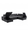 FLORENCIA - Canapé panoramique convertible avec 2 coffres en tissu - Mobilier du Jour
