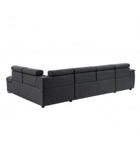 FLORENCIA - Canapé panoramique convertible avec 2 coffres en tissu - Mobilier du Jour