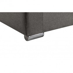 ALMA - Canapé panoramique convertible avec 2 coffres et 1 accoudoir étagère en tissu déperlant - Mobilier du Jour