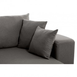 ALMA - Canapé panoramique convertible avec 2 coffres et 1 accoudoir étagère en tissu déperlant - Mobilier du Jour