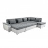 KAYA  - Canapé panoramique convertible avec large méridienne en tissu et simili