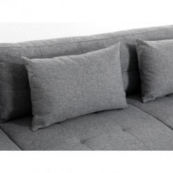 KAYA  - Canapé panoramique convertible avec large méridienne en tissu et simili