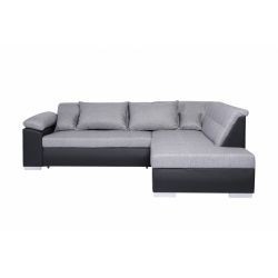 LUNA - Canapé d'angle convertible en tissu et simili - Mobilier du Jour