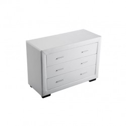 Dilla - Commode de chambre 3 tiroirs en simili