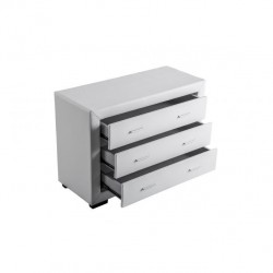 Dilla - Commode de chambre 3 tiroirs en simili